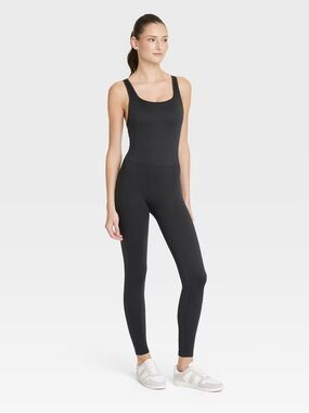 Women's Square Neck Seamless Active Bodysuit - All In Motion Black